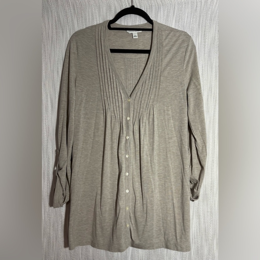 Banana Republic Taupe Button-Down Shirt